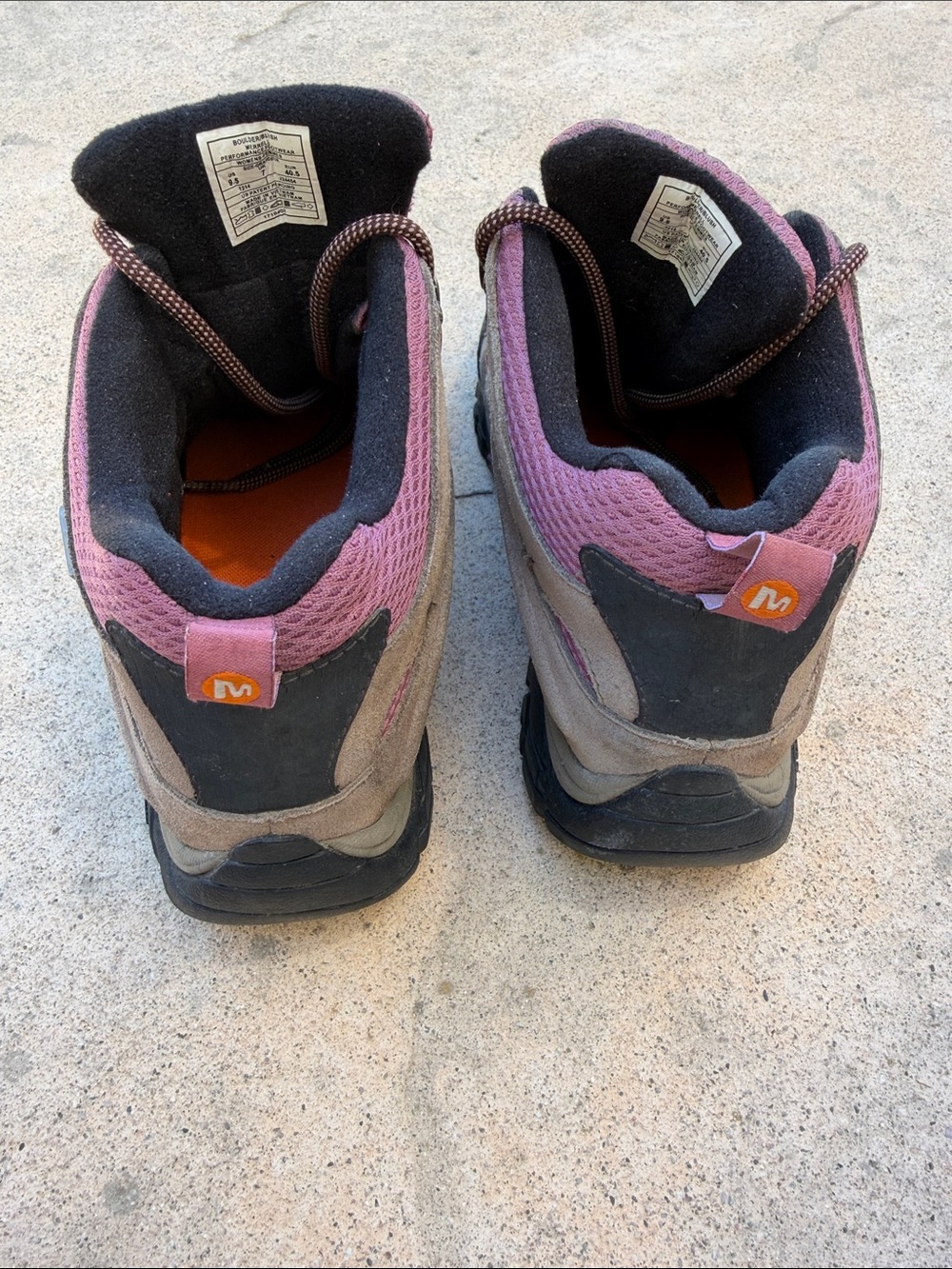 Merrell Women's Moab 2 Mid Vibram Boulder/Blush Waterproof Hiking Boots Size 9.5 - Picture 6 of 10